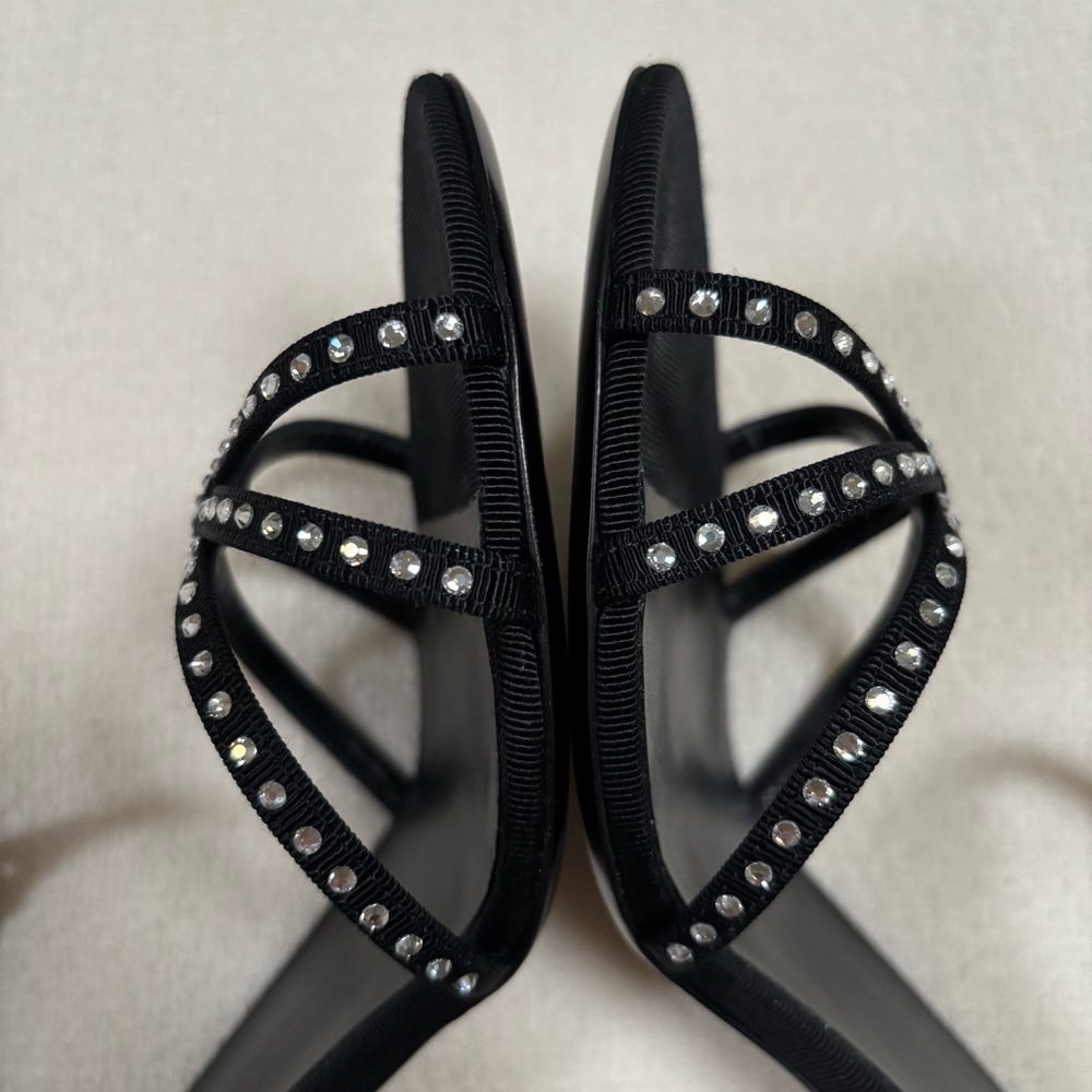 CELINE Soir Sandals in Grosgrain and Strass Crystals - Picture 9 of 16